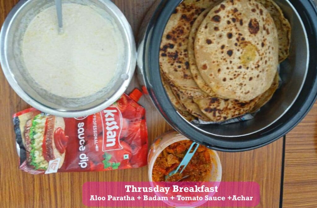Thrusday Breakfast items at AtoZ Care Boys Hostel